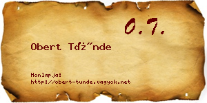 Obert Tünde névjegykártya