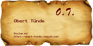 Obert Tünde névjegykártya