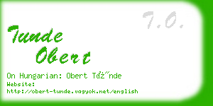 tunde obert business card